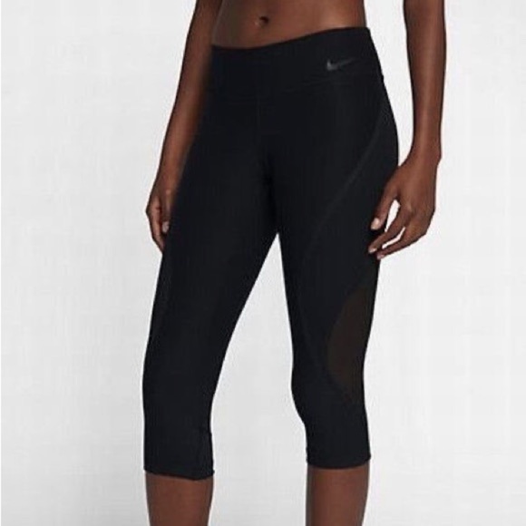 Nike Power Legend Mid Rise Black Training Crop Legging - Picture 12 of 12